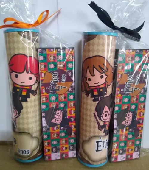 Kit Pega Vareta e Domino Personalizado Harry Potter Cute