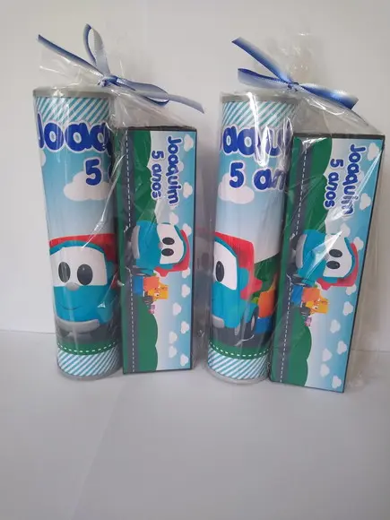 Kit Pega Vareta e Domino Personalizado Leo e o Caminhão