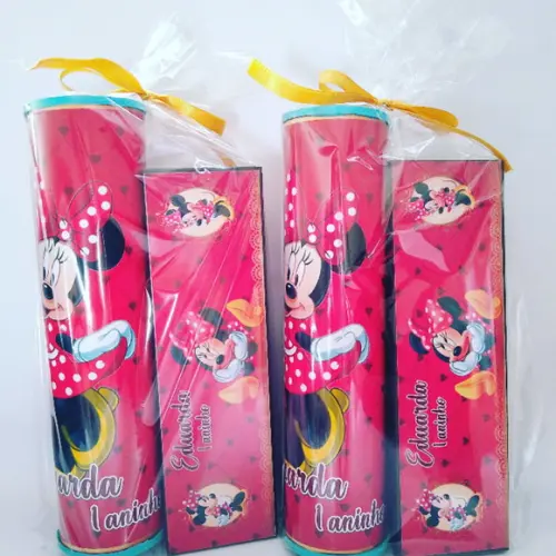 Kit Pega Vareta e Domino Personalizado Minnie