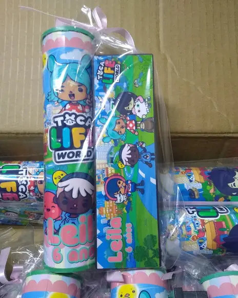 Kit Pega Vareta e Domino Personalizado Toca Life World