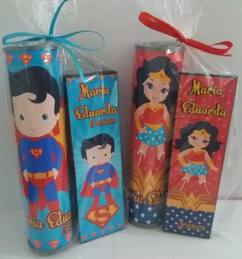 Kit Pega Vareta e Domino Personalizado Super Herois Cute