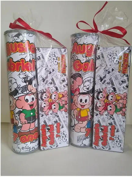 Kit Pega Vareta e Domino Personalizado Turma da Monica