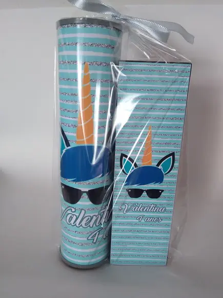 Kit Pega Vareta e Domino Personalizado Unicornio