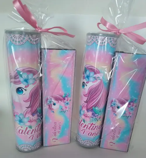 Kit Pega Vareta e Domino Personalizado Unicornio