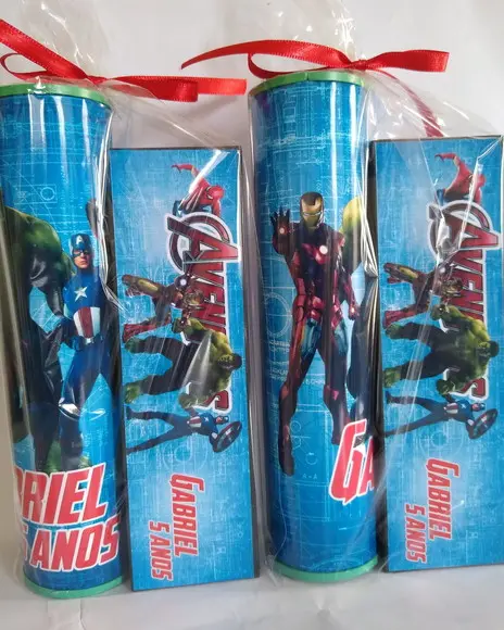 Kit Pega Vareta e Domino Personalizado Vingadores