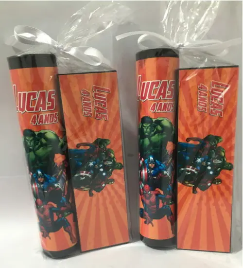 Kit Pega Vareta e Domino Personalizado Vingadores