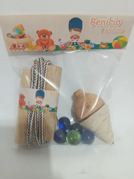 Kit Pião Corda e Bolinha de Gude Brinquedos