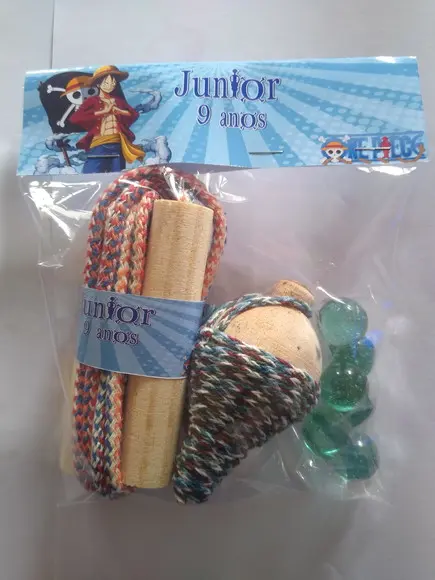 Kit Pião Corda e Bolinha de Gude One Piece