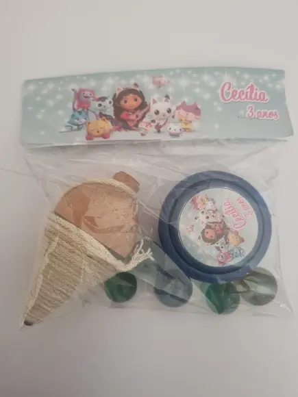 Kit Pião e Ioio Bolinha de Gude Casa Magica Gaby