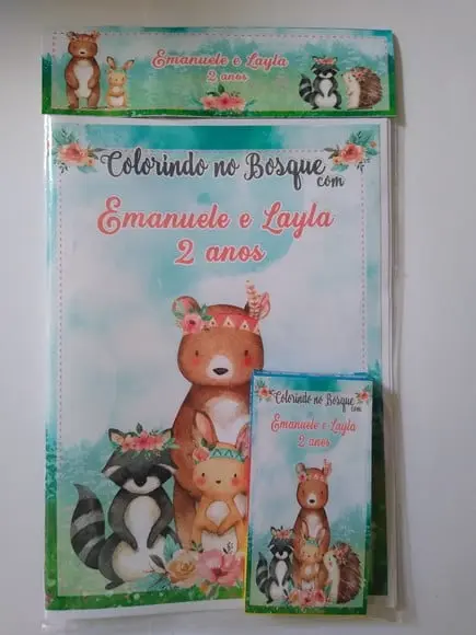 Livro de Colorir c/ Giz Bosque Encantado