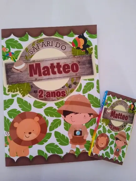 Livro de Colorir c/ Giz Safari