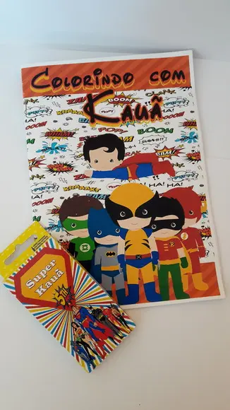 Livro de Colorir c/ Giz Super Herois
