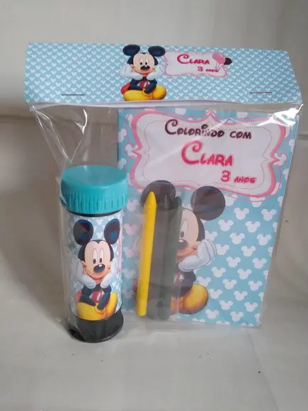 Mini Livro de Colorir c/ 3 Giz com Bolinha de Sabão