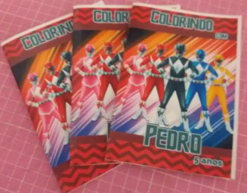 Mini Livro de Colorir c/ 3 Giz Power Rangers