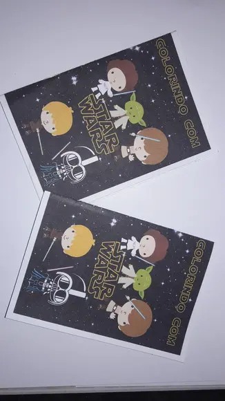 Mini Livro de Colorir c/ 3 Giz Star Wars