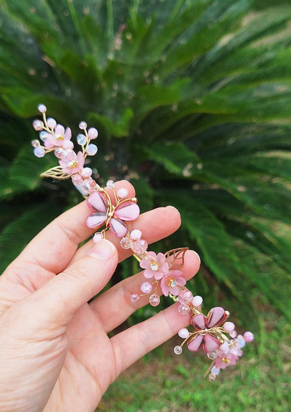 Faixa dourada bordada jardim encantado, borboletas