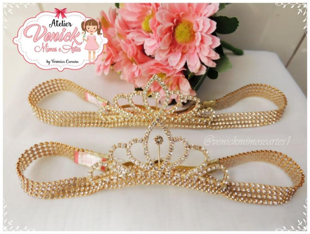 2 Faixas de luxo em strass com coroa de princesa tal mãe e tal f