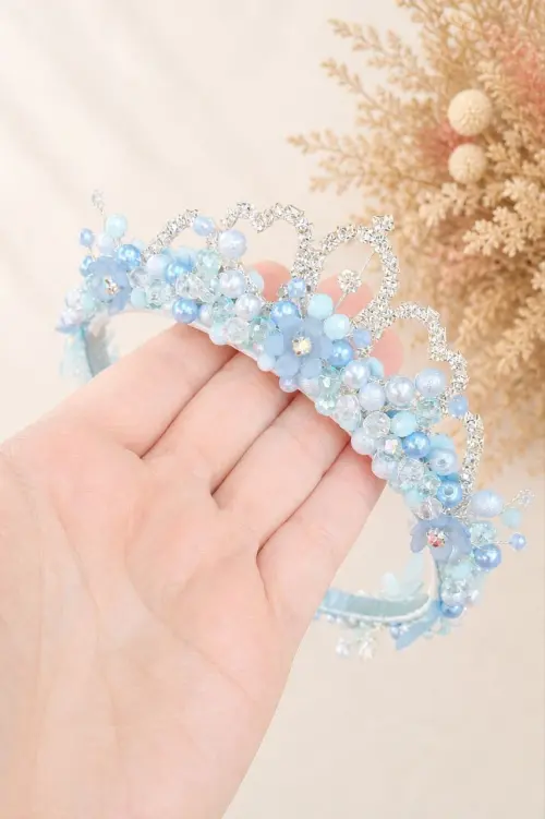 Tiara/arco perolas, cristais, flores e coroa de princesa