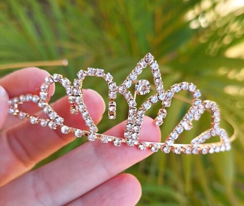 tiara de metal com Coroa de Princesa dourada