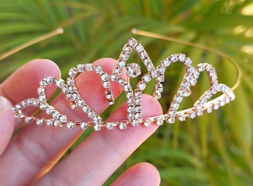 tiara de metal com Coroa de Princesa dourada
