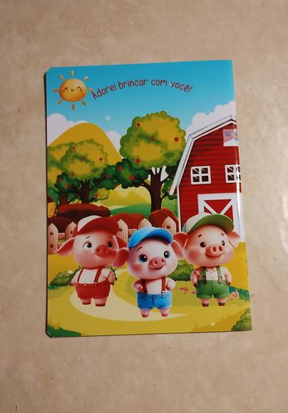 20 Álbum de Figurinhas 3 Porquinhos com Desenhos de Colorir