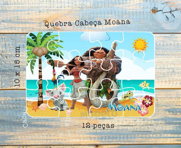30 Quebra Cabeça os Moana 10 x 15cm Lembrancinha Aniversário