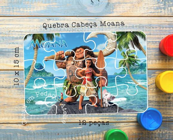 30 Quebra Cabeça os Moana 10 x 15cm Lembrancinha Aniversário