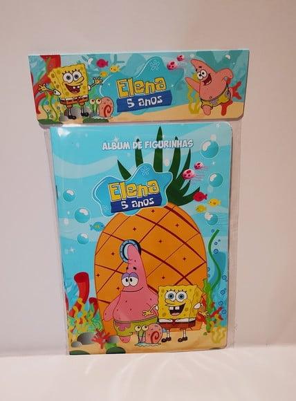 Álbum com Figurinhas Bob Esponja Desenho Colorir Aniversário