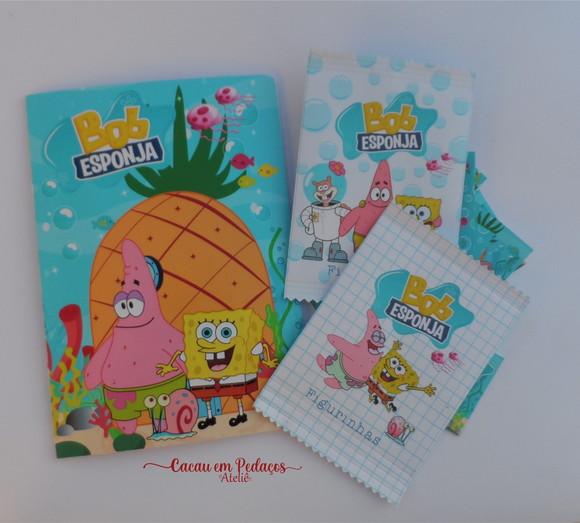 Álbum com Figurinhas Bob Esponja Desenho Colorir Aniversário