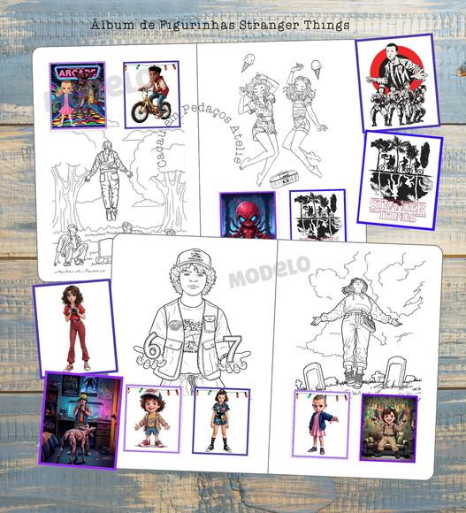 Álbum com Figurinhas Stranger Things Lembrancinha Colorir