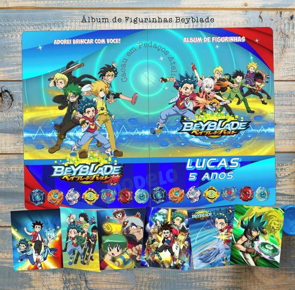 Álbum de Figurinhas Beyblade Desenhos de Colorir Festa Infantil