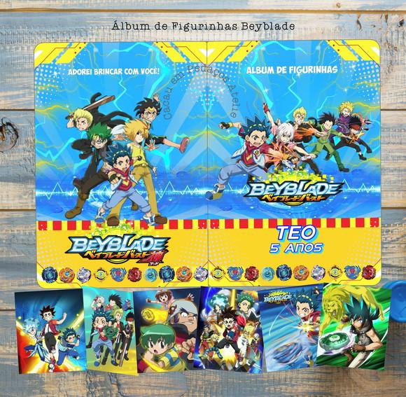 Álbum de Figurinhas Beyblade Desenhos de Colorir Festa Infantil