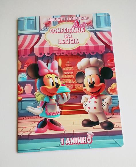 Álbum de Figurinhas com Desenhos Confeitaria da Minnie Mickey Le