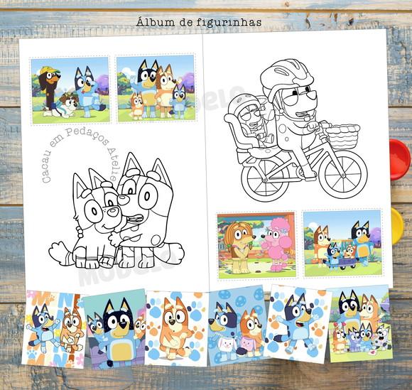 Álbum de Figurinhas com Desenhos para Colorir Bluey