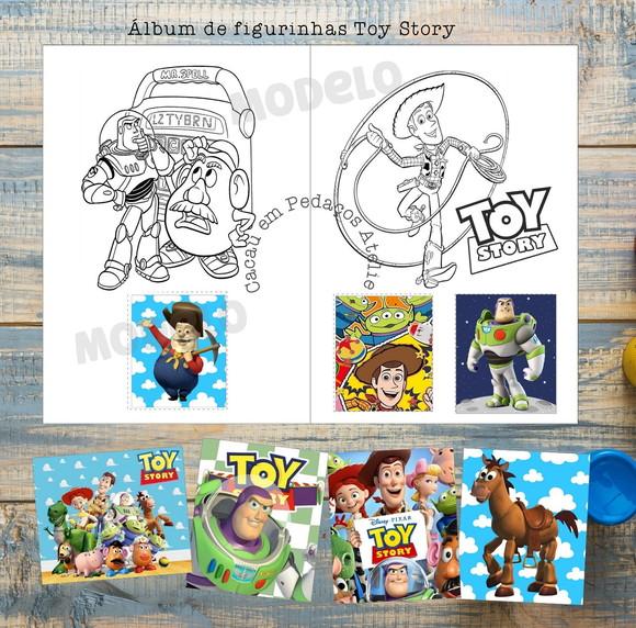 Álbum de Figurinhas com Desenhos para Colorir Toy Story