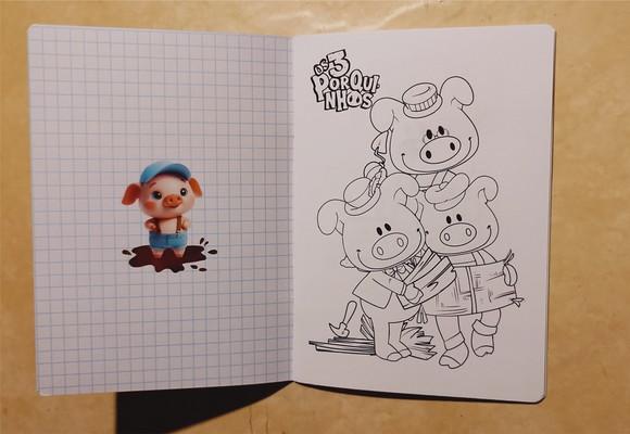 Álbum de Figurinhas e Desenhos de Colorir 3 Porquinhos