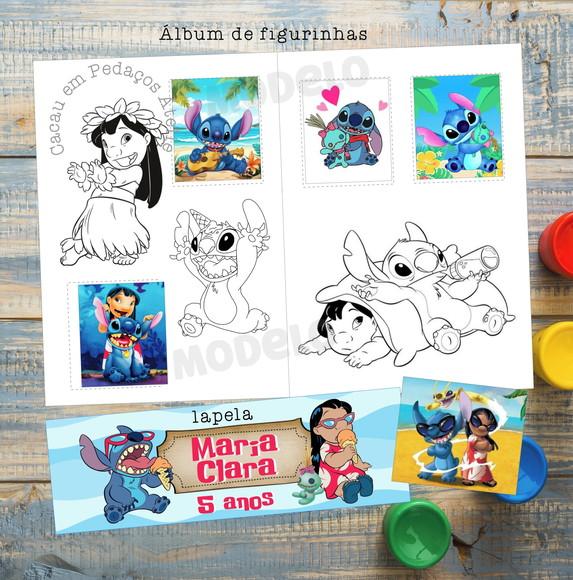 Álbum de Figurinhas e Desenhos de Colorir Lilo Stitch