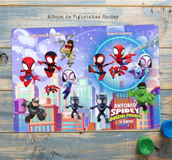 Álbum de Figurinhas e Desenhos de Colorir Spidey e Amigos