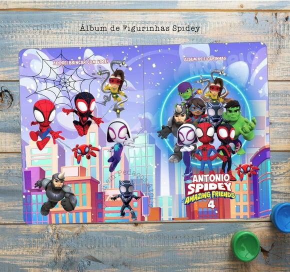 Álbum de Figurinhas e Desenhos de Colorir Spidey e Amigos