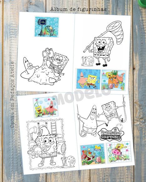 Álbum de Figurinhas e Desenhos para Colorir Bob Esponja