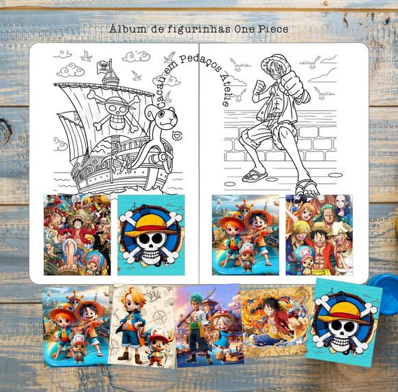 Álbum de Figurinhas e Desenhos One Piece Stickers