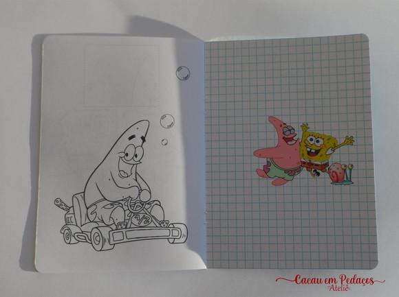 Álbum de Figurinhas e Livro de Colorir Bob Esponja