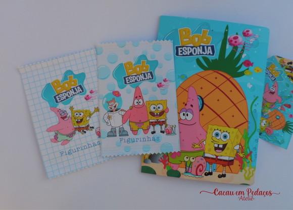 Álbum de Figurinhas e Livro de Colorir Bob Esponja