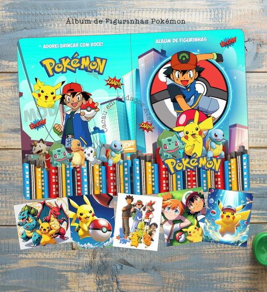 Álbum de Figurinhas Pokémon com Desenhos de Colorir