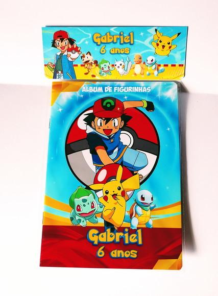 Álbum de Figurinhas Pokémon com Desenhos Colorir Aniversário