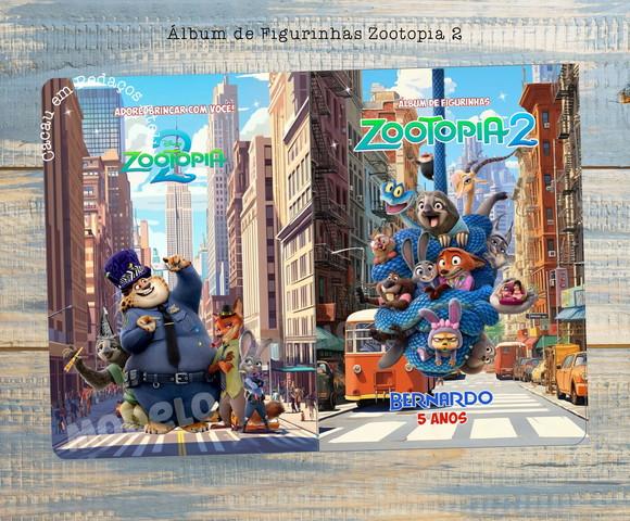 Álbum de Figurinhas Zootopia 2 com Desenhos de Colorir Festa