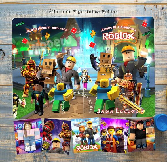 Álbum de Figurinhas Roblox Rosa Desenhos de Colorir Adesivos Fes