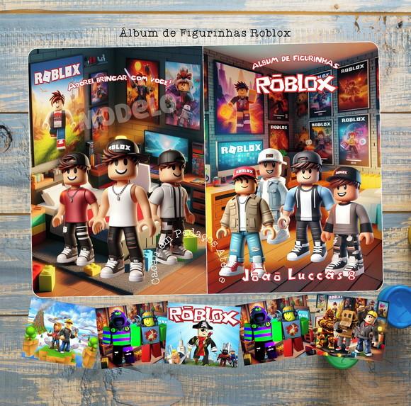 Álbum de Figurinhas Roblox Rosa Desenhos de Colorir Adesivos Fes