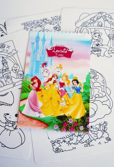 Cards Colorir Princesas + Adesivos Lembrancinha Festa