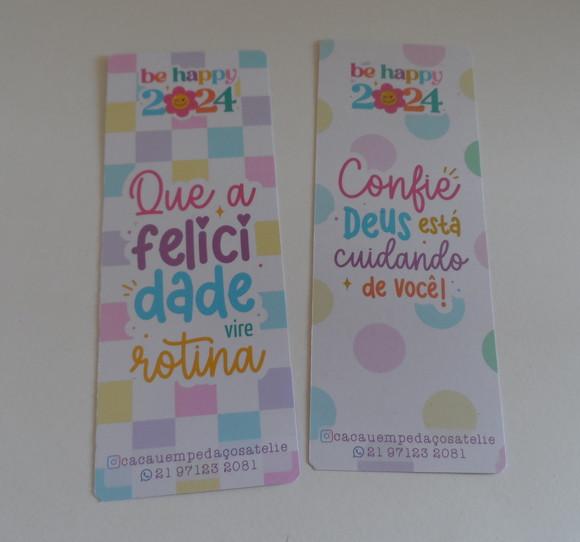 Calendário Marca Página 2024 com Mensagem Ano Novo Brinde